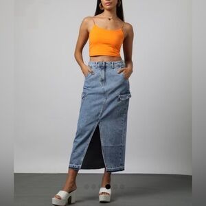 Love Fire cargo jean skirt- NWT!